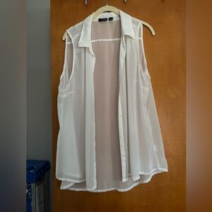 A.n.a sheer white tank top Blouse size XL